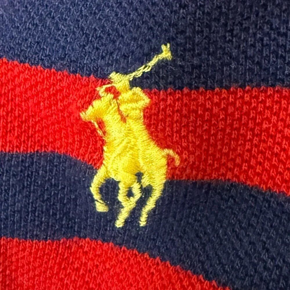 Polo by Ralph Lauren Men's Polo Size 2 XLT Red, Blue and White Stripe -July 4th